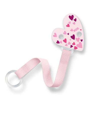 Attache Sucette Universelle Ruban NUK - Coeur Rose