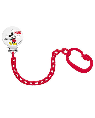 Attache sucette Mickey Mouse NUK - Rouge