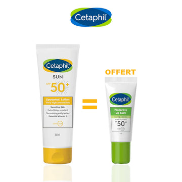 Cetaphil Pack SUN SPF 50+ Lotion 100ml + Baume à Lèvres Offert – Très Haute Protection Solaire