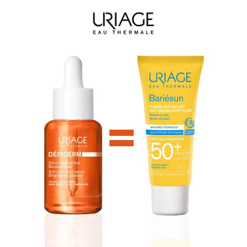 URIAGE PACK DEPIDERM SERUM ANTI TACHES BOOSTER ECLAT 30 ML = BARIÉSUN fluide anti tache offerte