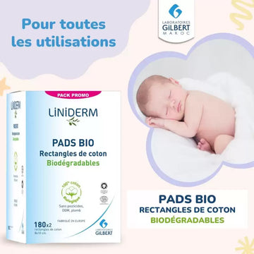 GILBERT Pack PADS BIO Rectangles De Coton | 180*2