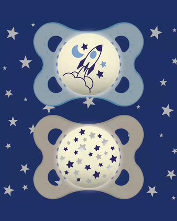 MAM Lot de 2 Sucettes Original Nuit 0-6M - Bleu