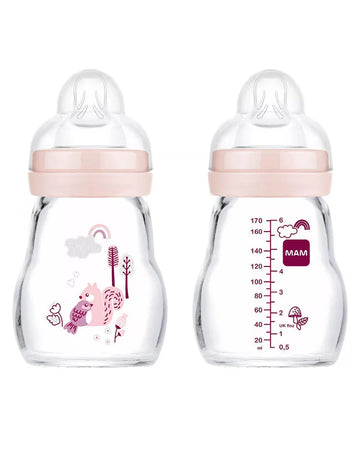 MAM Biberon en verre 170ml - Rose