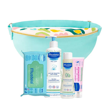 Mustela Pack Lait Toilette + Shampooing + Crème Change + Lingettes = Sac Banane Offert!