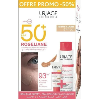 URIAGE ROSÉLIANE CC CREAM SPF50 TEINTE CLAIRE = Fluide Dermo-Nettoyant offert