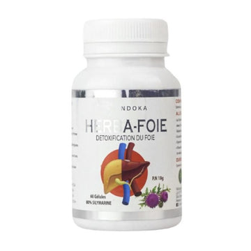 INDOKA Herba-Foie 80% Silymarine Chardon Marie 60 Gélules - Detoxification du Foie MULTICOLORS