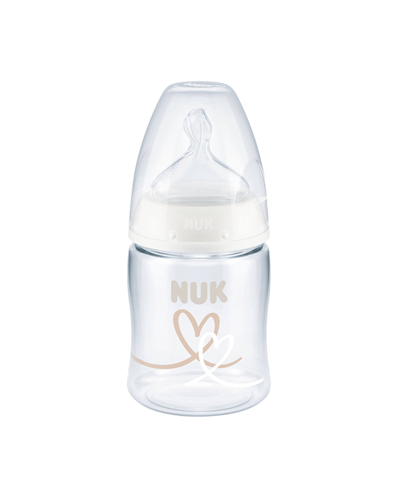 NUK Biberon First Choice+ 0-6m 150ml - Cœur Beige