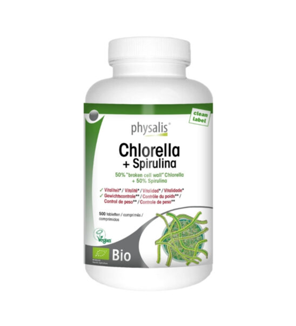 PHYSALIS CHLORELLA + SPIRULINA 500 COMPRIMES