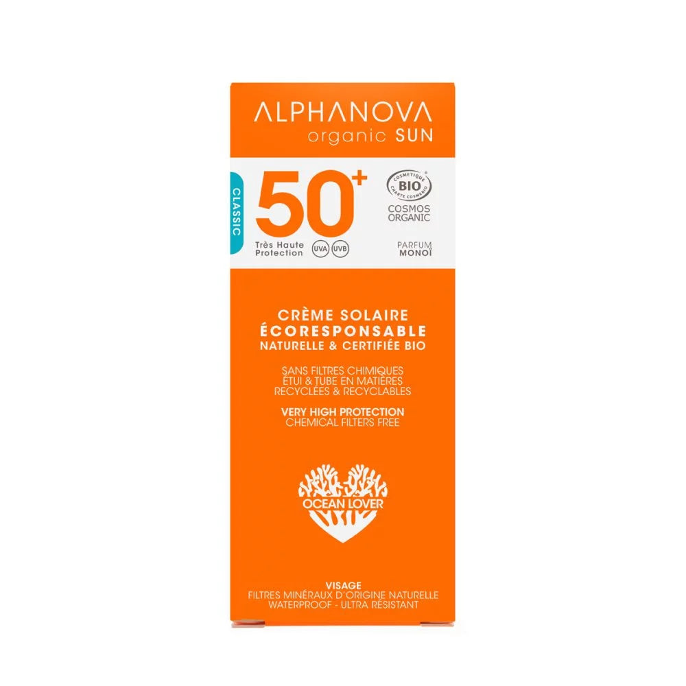Crème solaire certifiée bio très haute protection SPF 50+