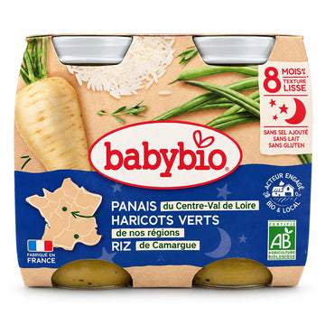 Babybio Panais Haricots Verts Riz Bio 2 × 200 g — Dès 8 mois