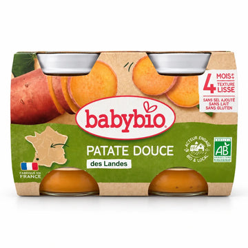 Babybio Patate Douce Bio 2 × 130 g — Dès 4 mois