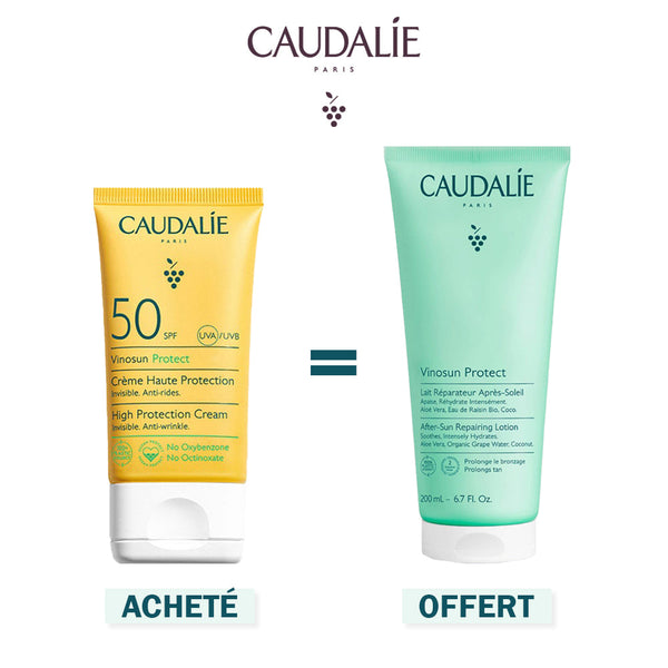 CAUDALIE CRÈME SOLAIRE VISAGE ANTI-RIDES SPF50 50 ML = LAIT REPARATEUR APRES SOLEIL OFFERT