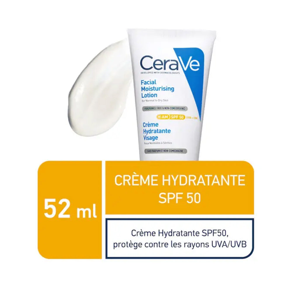 Cerave Crème Hydratante Visage SPF50 52ml+ Cadeaux Offerts