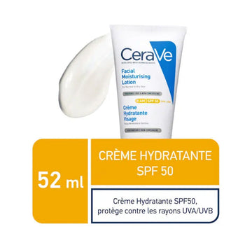 Cerave Crème Hydratante Visage SPF50 52ml+ Cadeaux Offerts