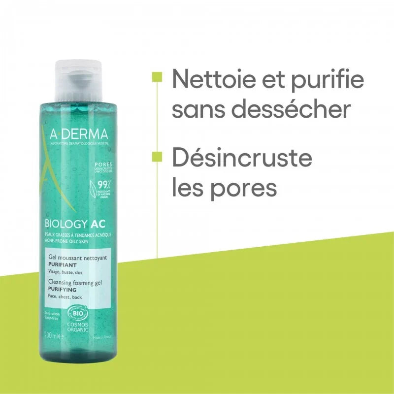 ADERMA BIOLOGY AC Gel Moussant Nettoyant Purifiant 200ml
