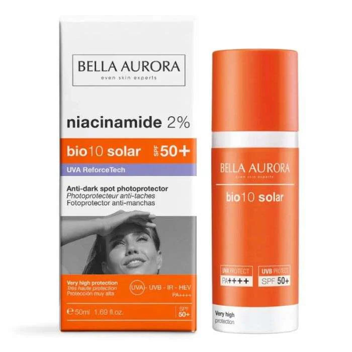 Bella Aurora Bio10 Solar Niacinamide SPF50+ 50ml – Écran solaire anti-taches et protecteur du teint