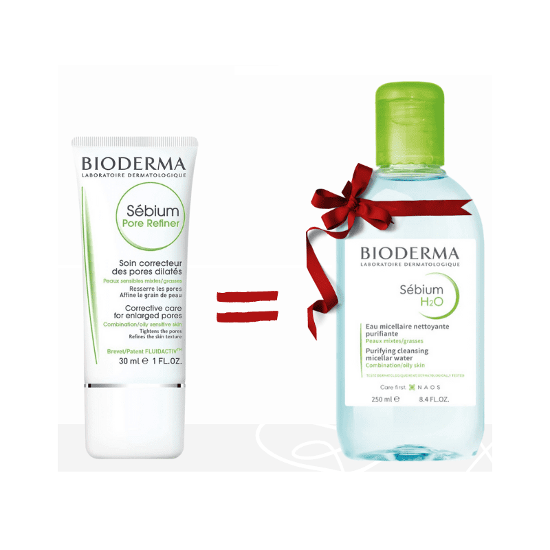 BIODERMA SEBIUM PORE REFINER + SEBIUM H2O SOLUTION 250ML