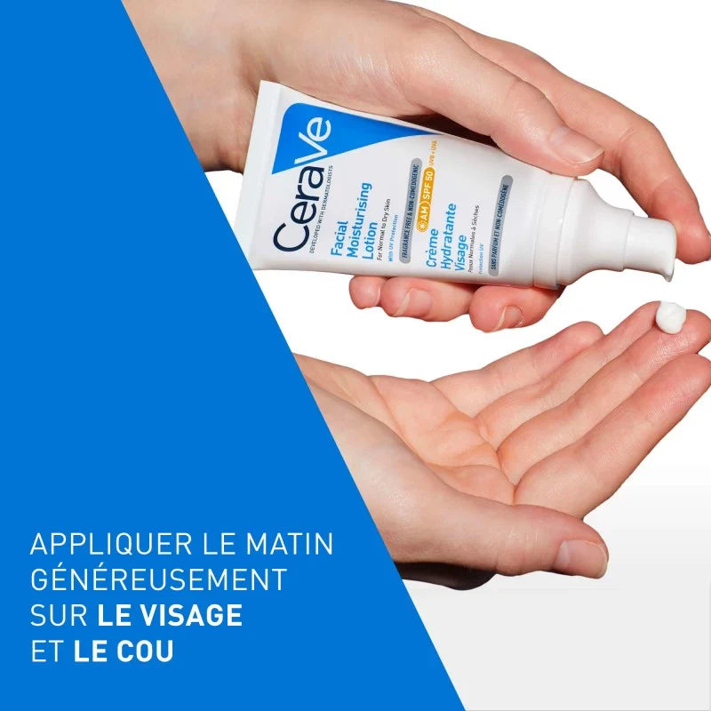 Cerave Crème Hydratante Visage SPF50 52ml+ Cadeaux Offerts