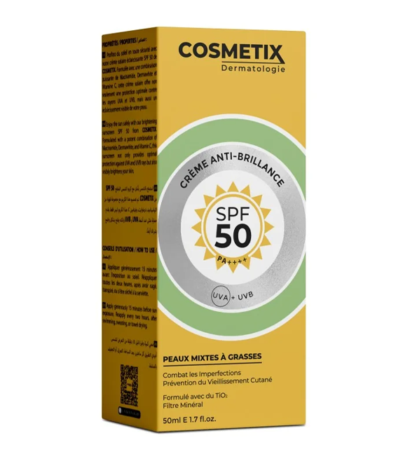 COSMETIX DERMATOLOGIE SOIN 2X1 ANTI-BRILLANCE SPF50 50ML