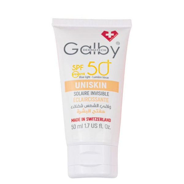 GALBY UNISKIN CREME SOLAIRE INVISIBLE ECLAIRCISSANTE SPF50+ 50 ML