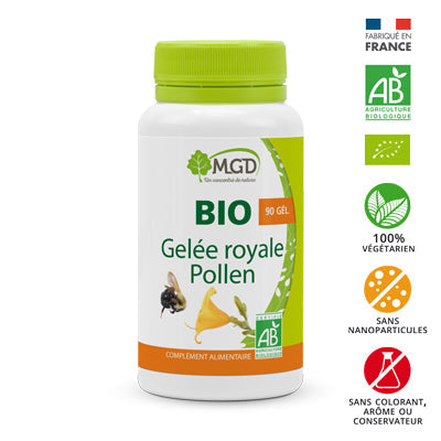 MGD-Gelée royale et pollen bio 90 gélules