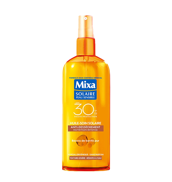 Mixa Huile-Soin Solaire Antidessèchement SPF30 = Sac + Trousse OFFERTS