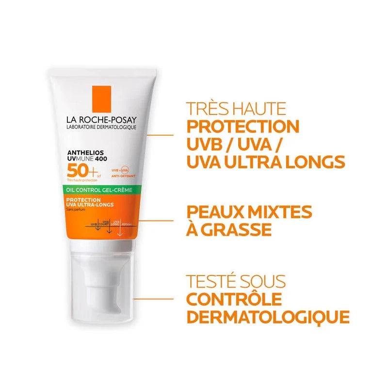 La Roche-Posay Anthelios UV MUNE Crème Solaire Matifiante SPF50ml = Effaclar Gel Nettoyant 50ml Offert