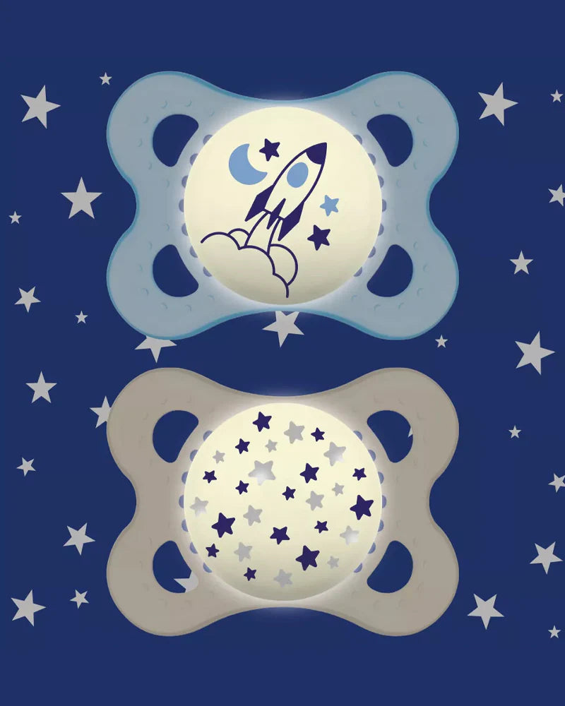 MAM Lot de 2 Sucettes Original Nuit 0-6M - Bleu