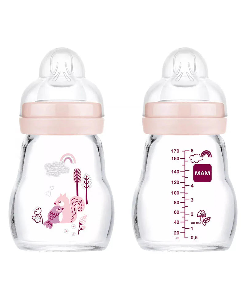 MAM  Biberon en verre 170ml - Rose