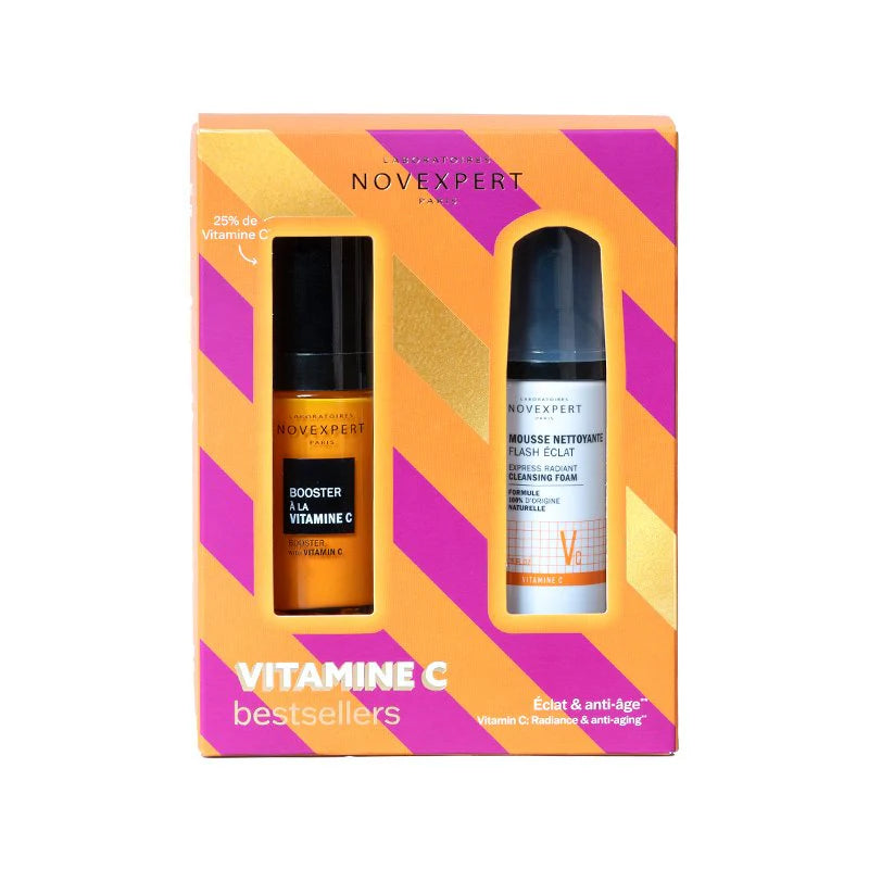 NOVEXPERT Coffret Booster Vitamine C + Mini Mousse Éclat Anti-Âge