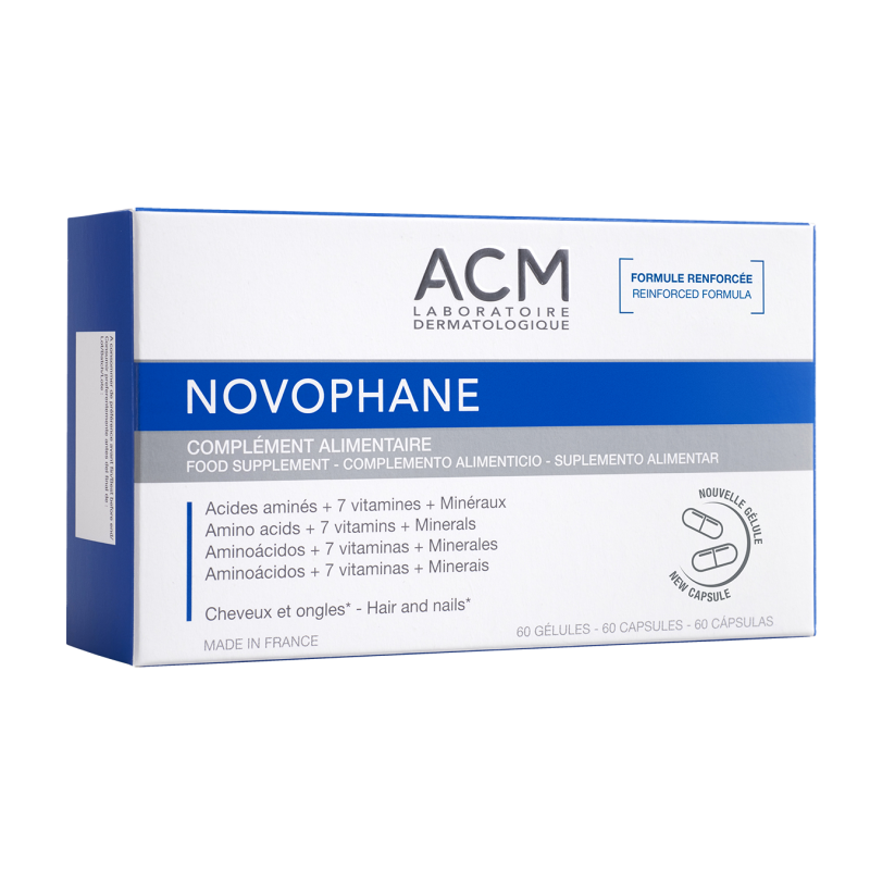 Acm Novophane ongles et cheveux – 60 capsules = Novophane shampooing énergisant 100 ml OFFERT