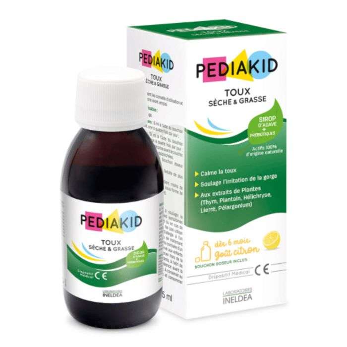 PEDIAKID TOUX SECHE ET GRASSE GOUT CITRON 125 ML