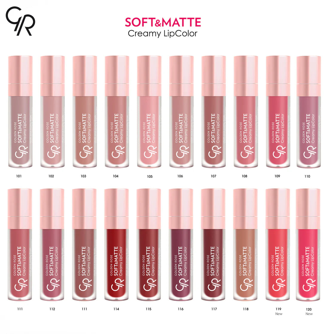 GOLDEN ROSE-ROUGE A LEVRES CREME SOFT & MATTE
