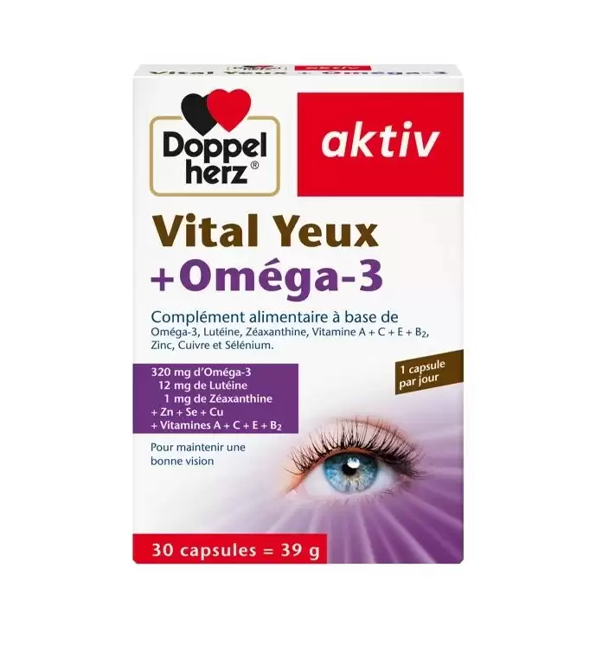 DOPPEL HERZ AKTIV VITAL YEUX + OMEGA3 30 CAPSULES